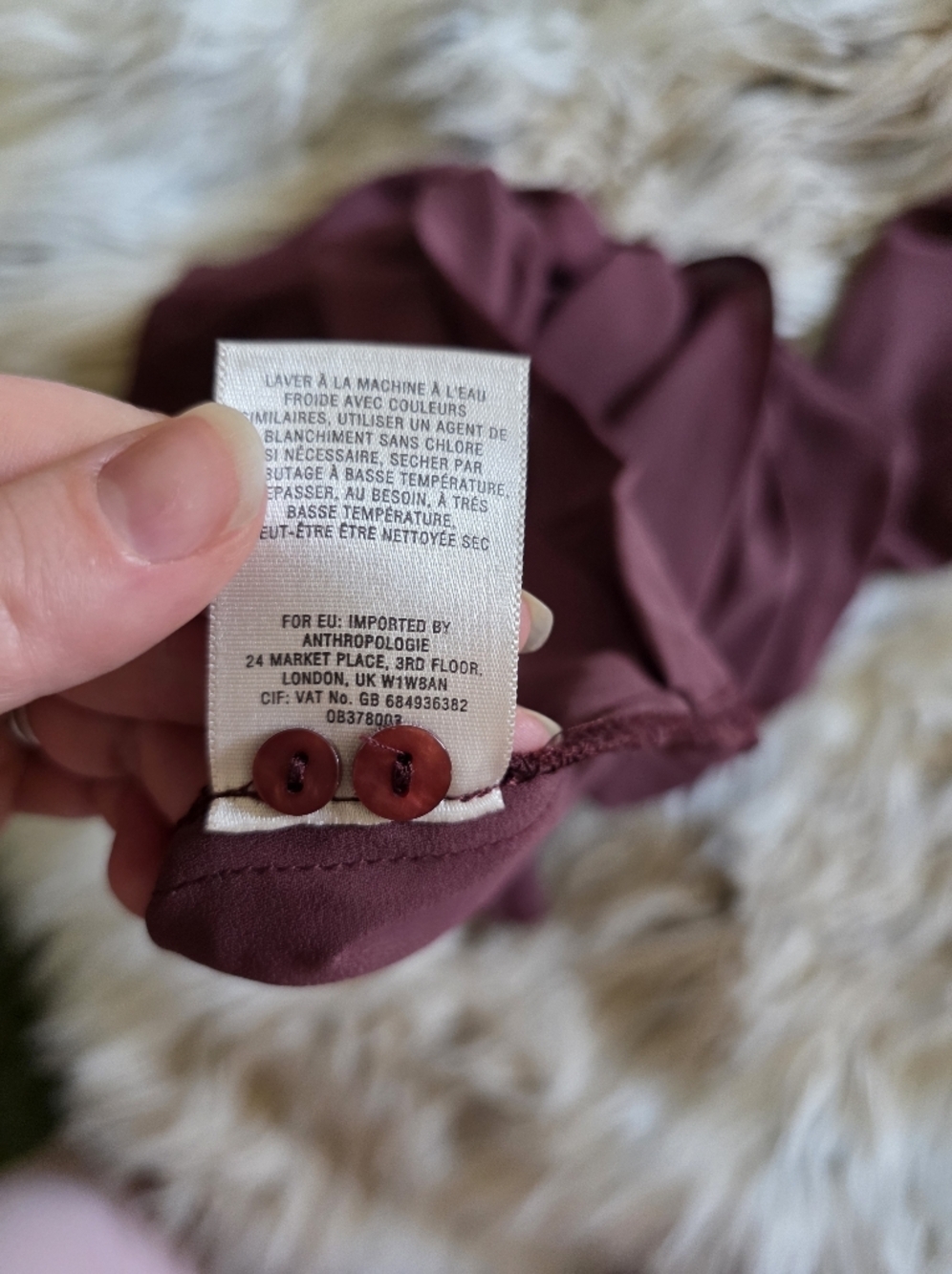Maeve Mauve V-Neck Long Sleeve Pocket Blouse - Picture 5 of 5